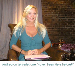 andrea foulkes ITV's past life celebrity regression expert - have i been here before? - On set series 1